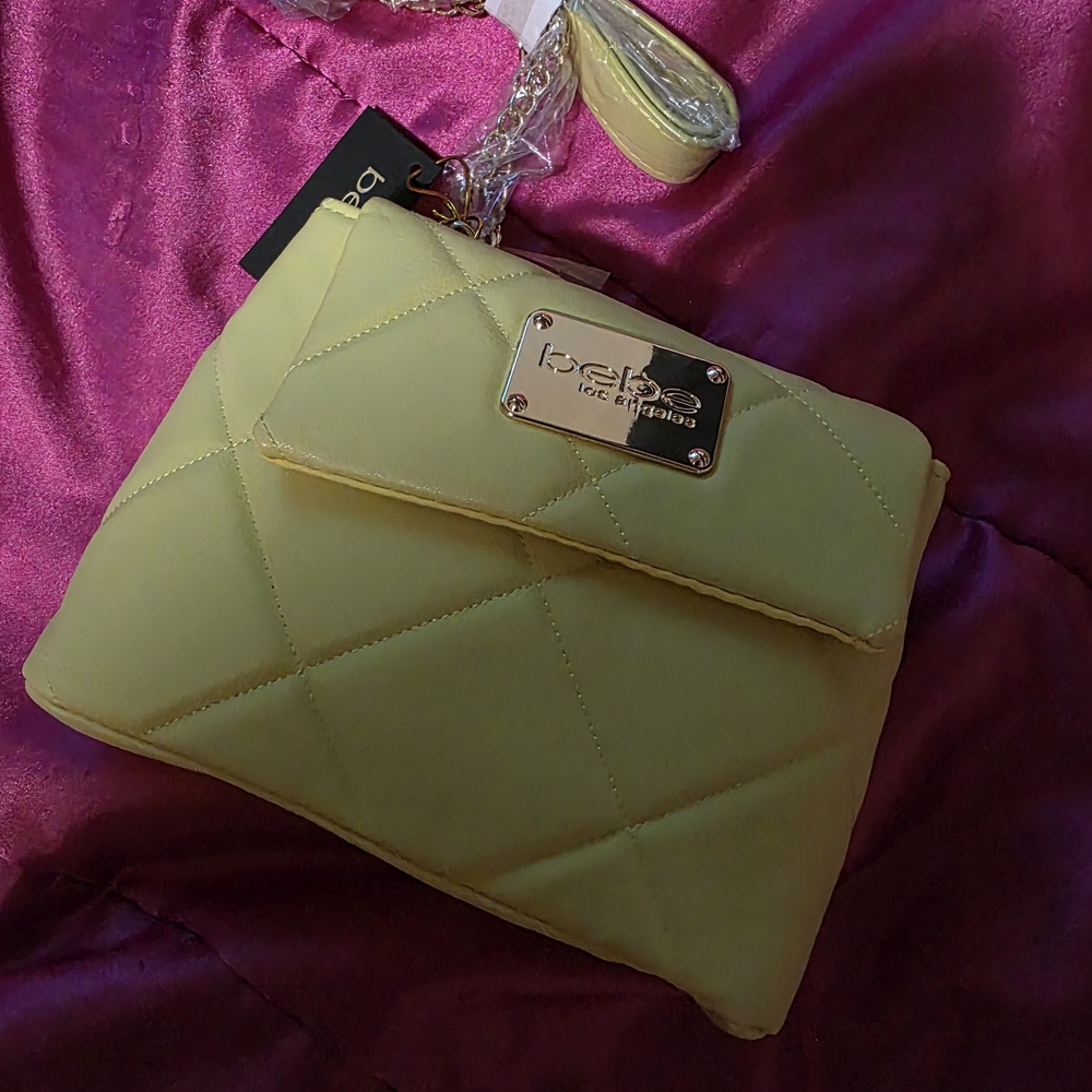 Bebe Lemon Quilted Crossbody Bag